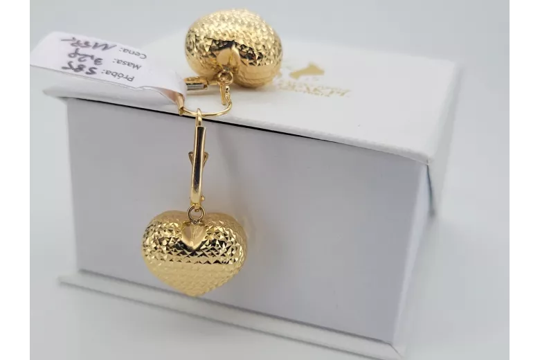 Pendientes de oro de 14k ★ https://zlotychlopak.pl/es/ ★ Oro fino 585 333 ¡Barato!