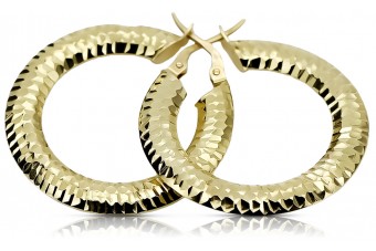 Boucles d'oreilles en or jaune 14 carats 585 cercles cen038y