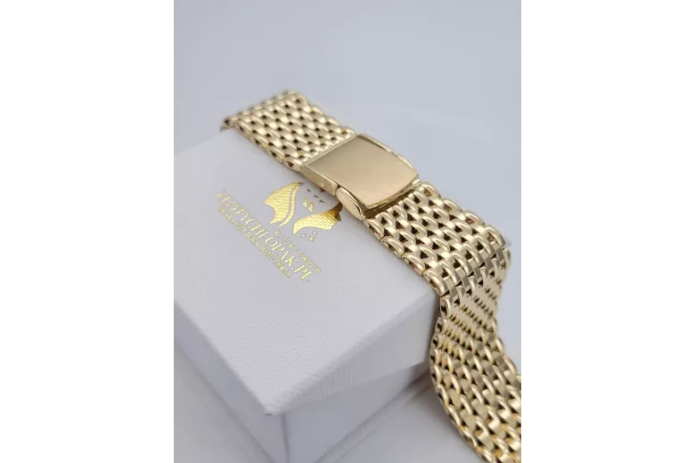 Bracelet de montre homme jaune 14k 585 or mbw013y