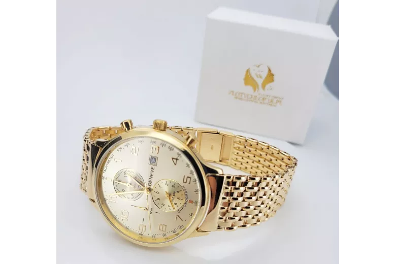 Ceas din aur 14k 585 cu bratara Geneve mw005ydy&mbw013y