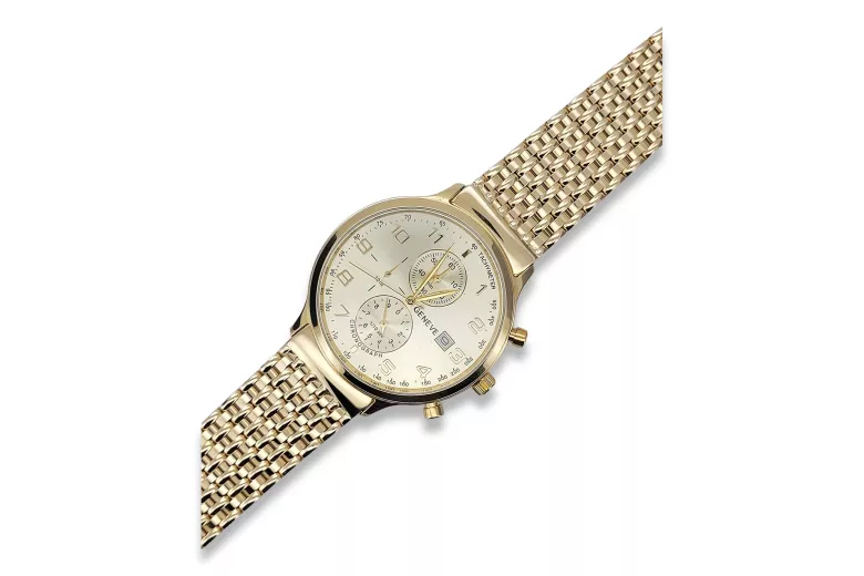 Reloj de oro 14k 585 con pulsera Geneve mw005ydy&mbw013y