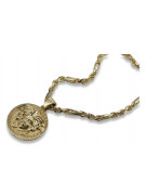 Versace 14k 585 Greek Way Jellyfish Gold Medallion with Corda Figaro Chain cpn049y20&cc004y45