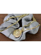 Versace 14k 585 Greek Way Jellyfish Gold Medaillon mit Corda Figaro Kette cpn049y20&cc004y45