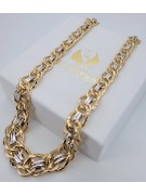 Gelb-weiße Halskette aus 14 Karat Gold, Kette cfc009yw