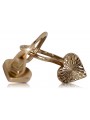 "Vintage Charm in Original 14K Rose Gold Heart Earrings without Stones" ven001