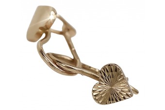 "14 Karat Originales Vintage Roségold Herz Ohrringe ohne Steine" ven001