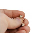 "Vintage Charm in Original 14K Rose Gold Heart Earrings without Stones" ven001