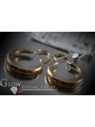 Or rose 14 carats vintage d'origin, Pas de pierres - Boucles d'oreilles style Gipsy ven004