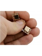 "Timeless 14K Rose Gold Vintage Square Earrings - Stoneless Design" ven006