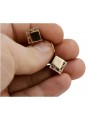 "Timeless 14K Rose Gold Vintage Square Earrings - Stoneless Design" ven006