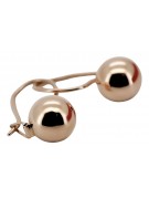 "14K 585 Rose Pink Gold Vintage Ball Earrings, No Stones" ven007