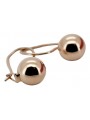 "Vintage Kugelohrringe in 14k 585 Gold, Keine Steine, Originales Vintage-Roségold" ven007