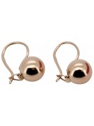 "Boucles d'oreilles sphériques vintage en or rose 14 carats 585, Pas de pierres" ven007