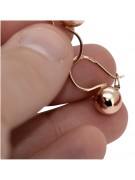 "14K 585 Rose Pink Gold Vintage Ball Earrings, No Stones" ven007