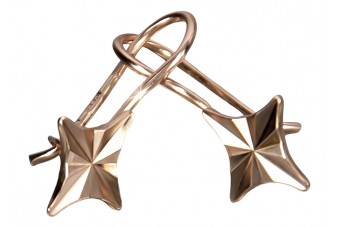 Elegante Quadratische Ohrringe aus 14k Originales Vintage-Roségold, Keine Steine. ven008