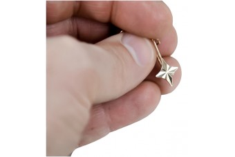 "Oro rosa antiguo original de 14k, Aretes cuadrados sin piedras" ven008