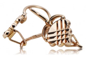 "Vintage 14K 585 Rose Gold Leaf Earrings - No Stones" ven009