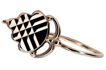 "Originales Vintage-Roségold 14k 585 Gold, Keine Steine Blatt Ohrschmuck" ven009