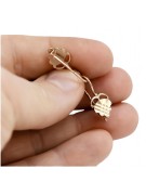 "Vintage 14K 585 Rose Gold Leaf Earrings - No Stones" ven009