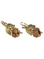 "Pas de pierres, Boucles d'oreilles en or rose vintage 14 carats 585 avec design floral" ven010ry