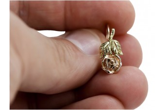 14к розовое золото винтажные серьги с ven010ry