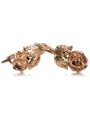 "Genuine 14K Rose Gold Vintage Rose Earrings, Stone-Free Design" ven010r