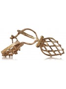 "Bijoux d'oreilles feuille Vintage en or rose 14k 585, Pas de pierres" ven014