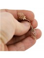 "Classic 14K 585 Rose Gold Vintage Leaf Earrings, Stone-less" ven014