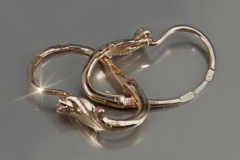 "Ретро 14k розово златни обеци ven019