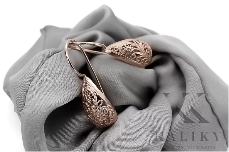 silver 925 rose gold plated  Vintage earrings ven023rp