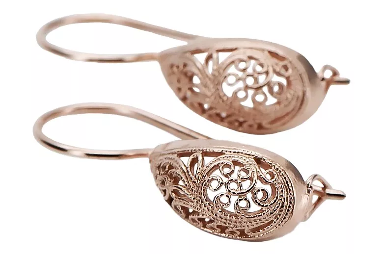 silver 925 rose gold plated  Vintage earrings ven023rp