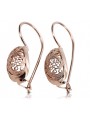 "Originales Vintage-Roségold 14k 585 Gold, Keine Steine, Blatt Design Ohrringe" ven023