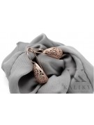 "Boucles d'oreilles sans pierres, en forme de feuille, en or rose 14 carats 585 vintage" ven023