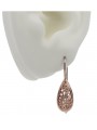 "Boucles d'oreilles sans pierres, en forme de feuille, en or rose 14 carats 585 vintage" ven023