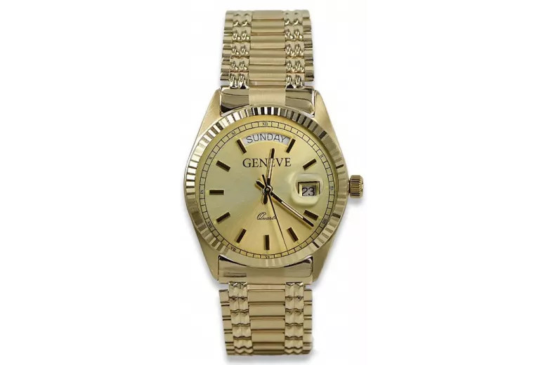 Herrenuhr aus 14-karätigem Gold mit Armband Geneve mw013ydy&mbw006yo