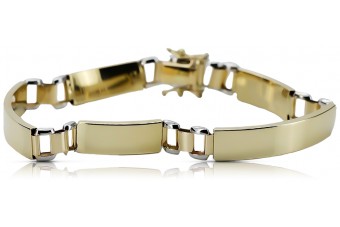 Italian yellow 14k gold mans bracelet cb119yw