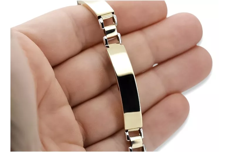 Italian yellow 14k gold mans bracelet cb119yw