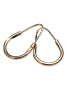 "No Stones, 14k Rose Gold 585 Original Vintage Hoop Earrings" ven016