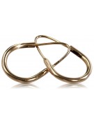 "No Stones, 14k Rose Gold 585 Original Vintage Hoop Earrings" ven016