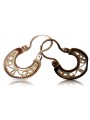 "Pure 14K 585 Rose Gold Vintage Gipsy Earrings without Stones" ven025