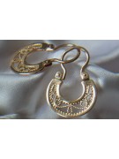 Boucles d'oreilles Gipsy Vintage élégantes en or rose 14 carats 585, Pas de pierres ven025