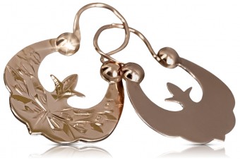 "Aur roz de 14k 585 pentru Cercei Vintage Gipsy originali, fără pietre" ven033