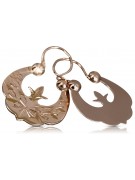 "Original 14K Rose Gold Vintage Gipsy Earrings - Stone Free Design" ven033