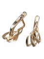 "Or rose 14 carats 585 vintage, Boucles d'oreilles feuille sans pierres" ven035