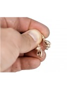 "14k 585 Gold, Keine Steine, Originales Vintage-Roségold Blatt Ohrringe" ven035