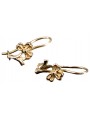 "Or rose 14 carats 585 d'époque, Boucles d'oreilles fleurs vintage, Pas de pierres" ven036