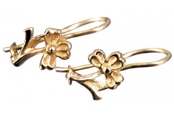 "Ręczny Wyrób Vintage Kolczyki z Różowego Złota 14k Bez Kamieni" ven036