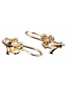 "Genuine Vintage 14K Rose Gold Floral Earrings without Stones" ven036