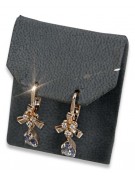 Boucles d’oreilles en or rose soviétique russe 14k 585 vec045 alexandrite rubis émeraude saphir ...