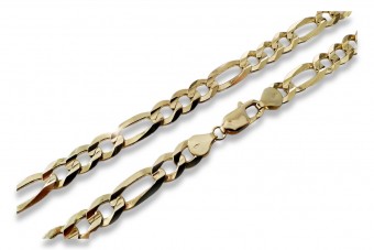 Italian yellow gold Figaro diamond cut bracelet cb007y